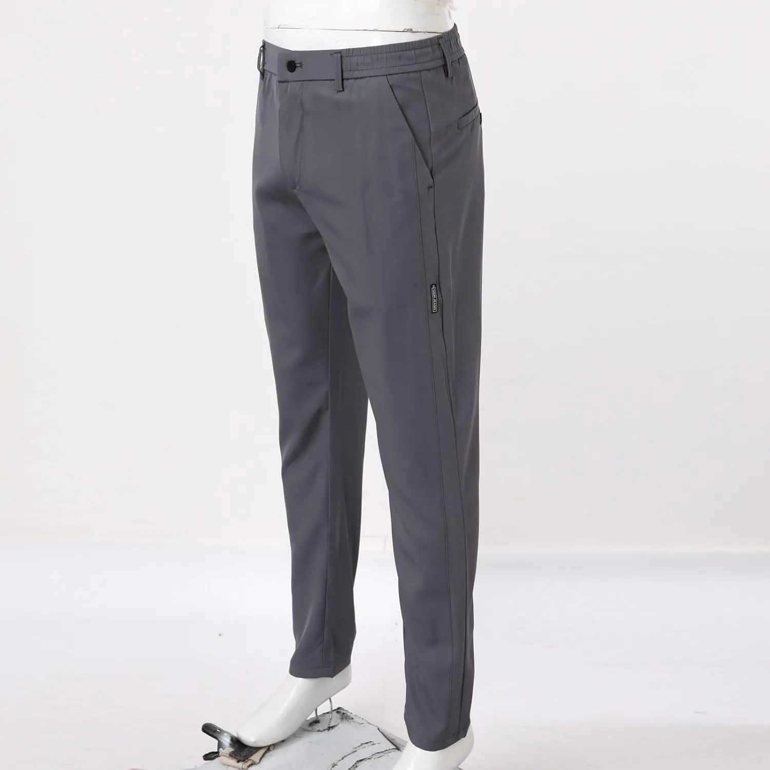 2023 Men's Fashion Stretch Dress Pants Slim Fit Plaid Pants Business Suit Pants Casual Golf Pants Plus Size Stylish Trousers