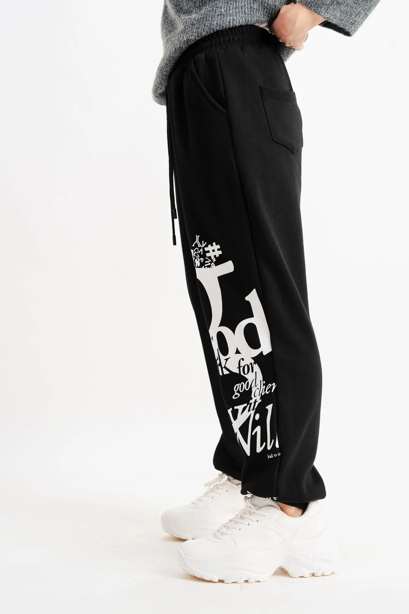 Black Printed Joggers