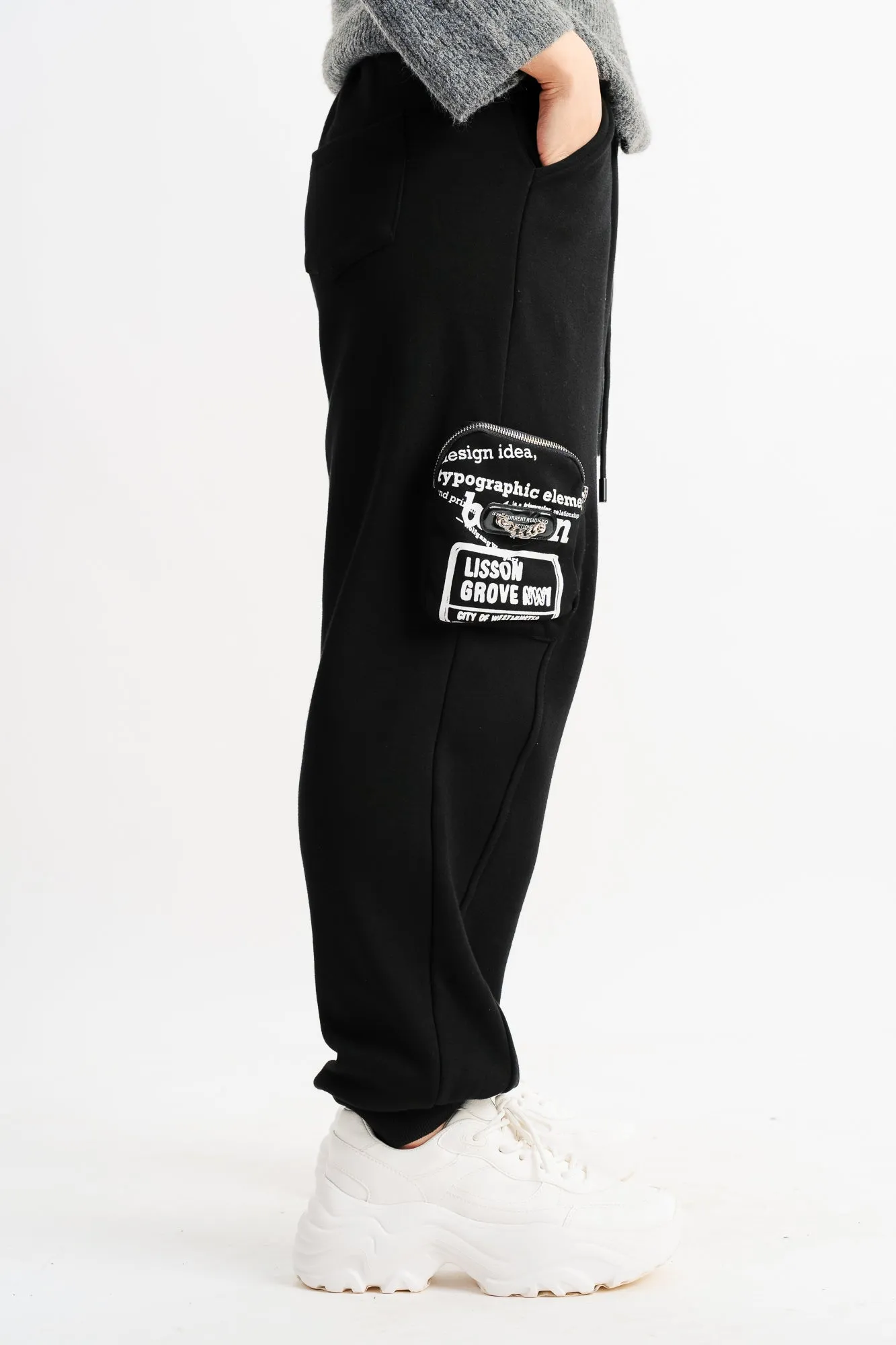 Black Printed Joggers