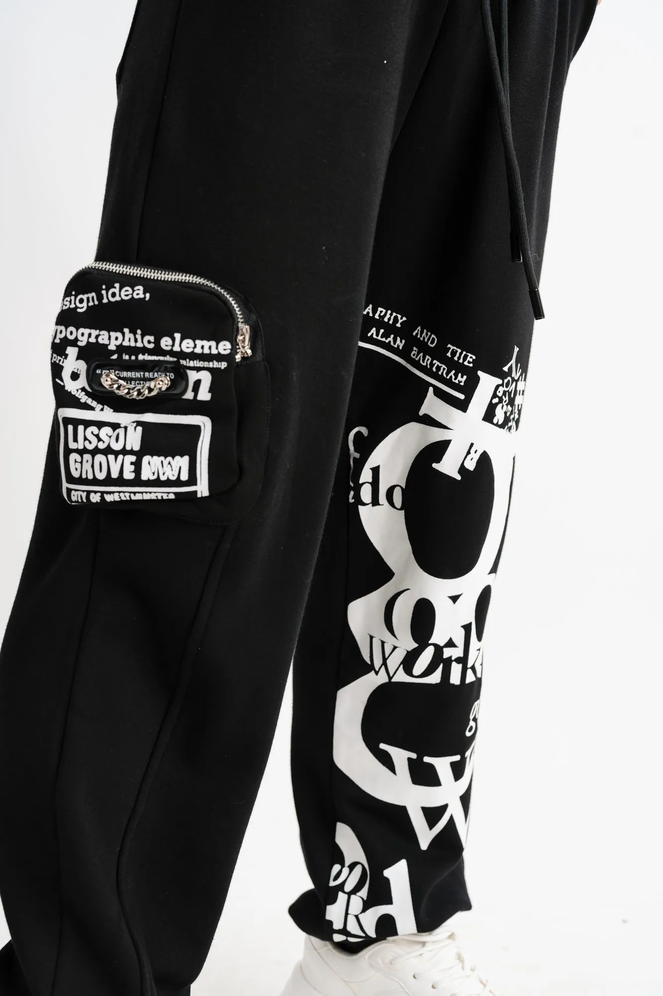 Black Printed Joggers