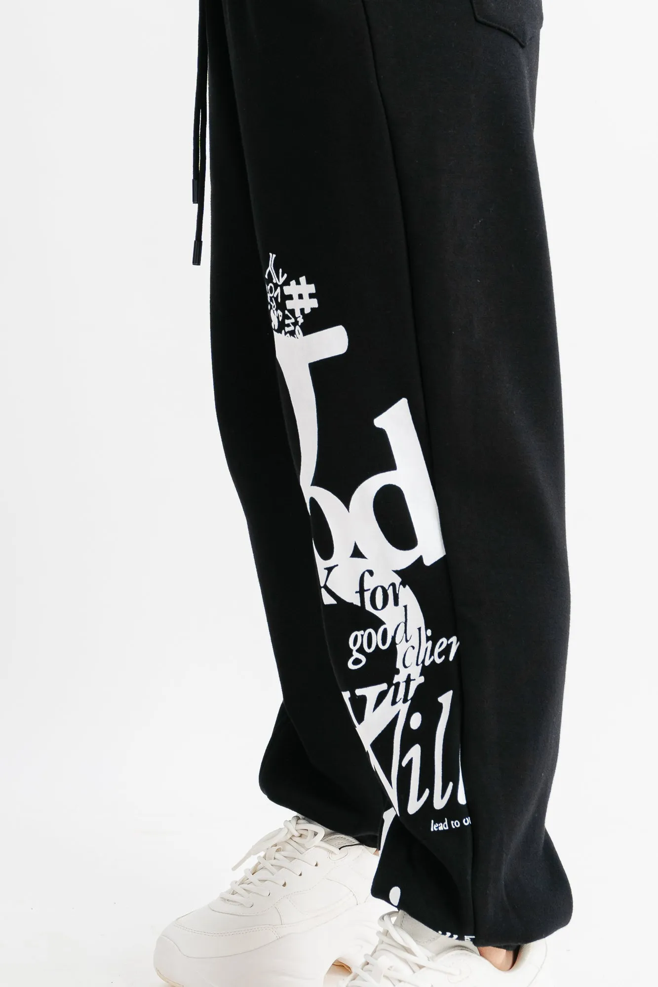 Black Printed Joggers