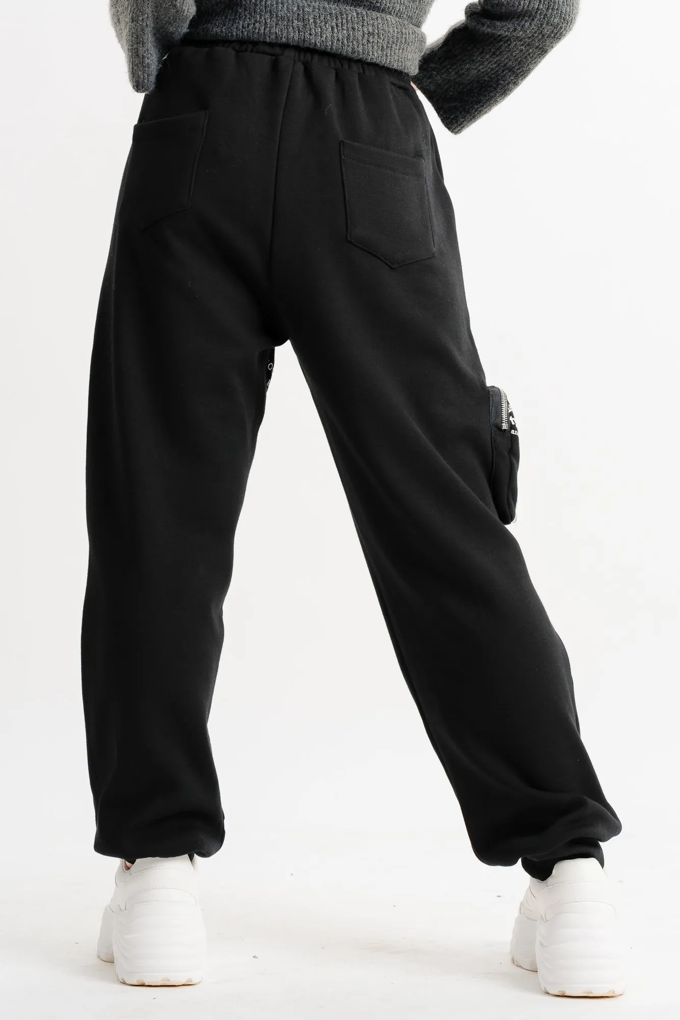 Black Printed Joggers