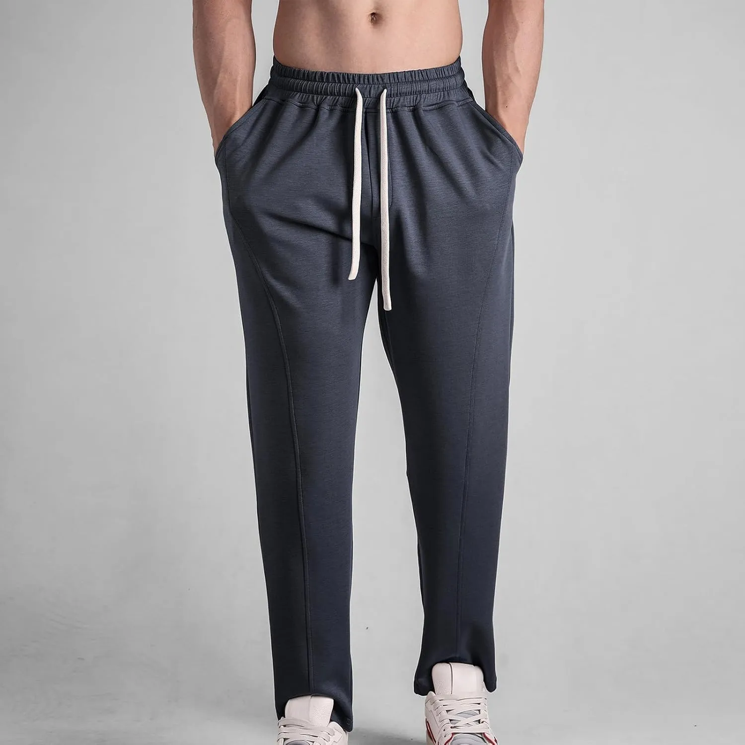 Cotton Lightweight Slim Fit Sweatpants for Men Elastic Waist Drawstring Quick Dry Breathable Pant Training Pants