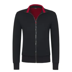 Cotton-Silk Blend Sport Suit in Navy Blue