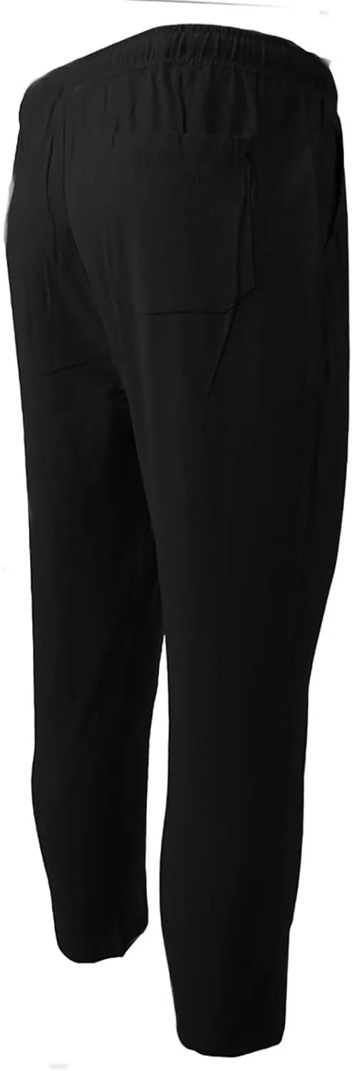 Ctreela Summer Lightweight Jogger Casual Pants for Men Big & Tall Drawstring Slim Fit Sweatpants Solid Workout Running Pants