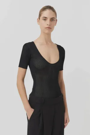 Delaney Knit Bodysuit Black