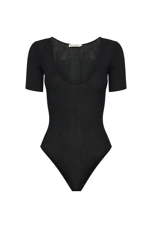 Delaney Knit Bodysuit Black