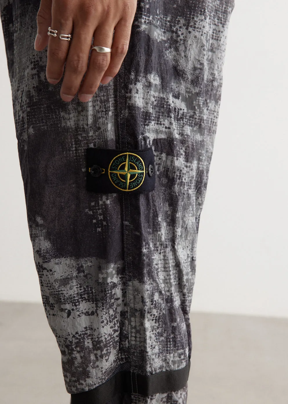 Dissolving Grid Camo Track Pants