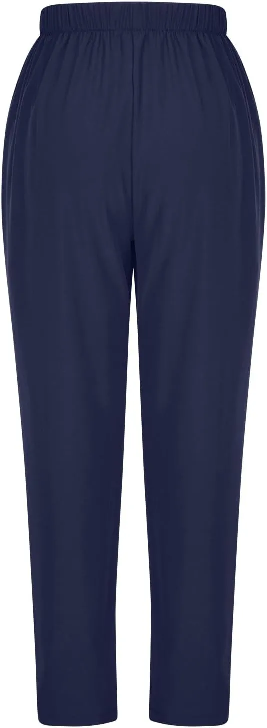 FZYLQY Women's Straight Leg Long Pants 2025 Spring Dressy Fashion Elastic High Waist Casual Trousers Solid Color Work Pants