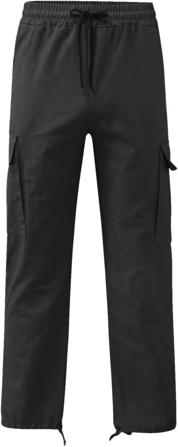 Mens Sweatpants Joggers Pants Man Cargo Pants Men's Heavyweight Cargo Fleece Sweatpants Stretch Elastic Waist Jogger