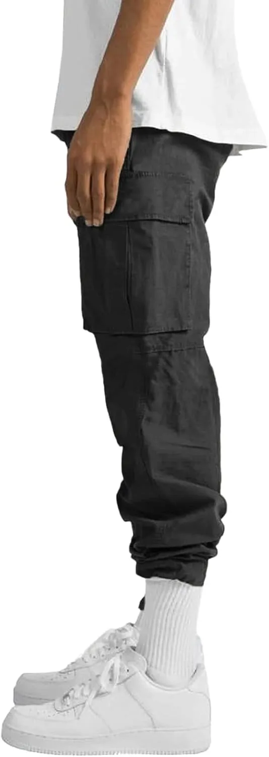 Mens Sweatpants Joggers Pants Man Cargo Pants Men's Heavyweight Cargo Fleece Sweatpants Stretch Elastic Waist Jogger