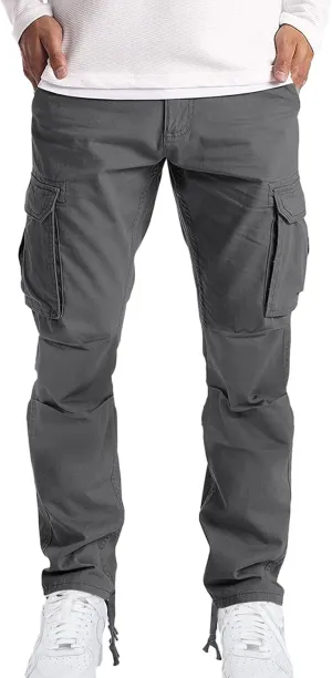 Mens Workout Cargo Sweatpants Loose Sports Trousers Work Pants with Pockets Men's Hiking Cargo Pants for Men Joggers