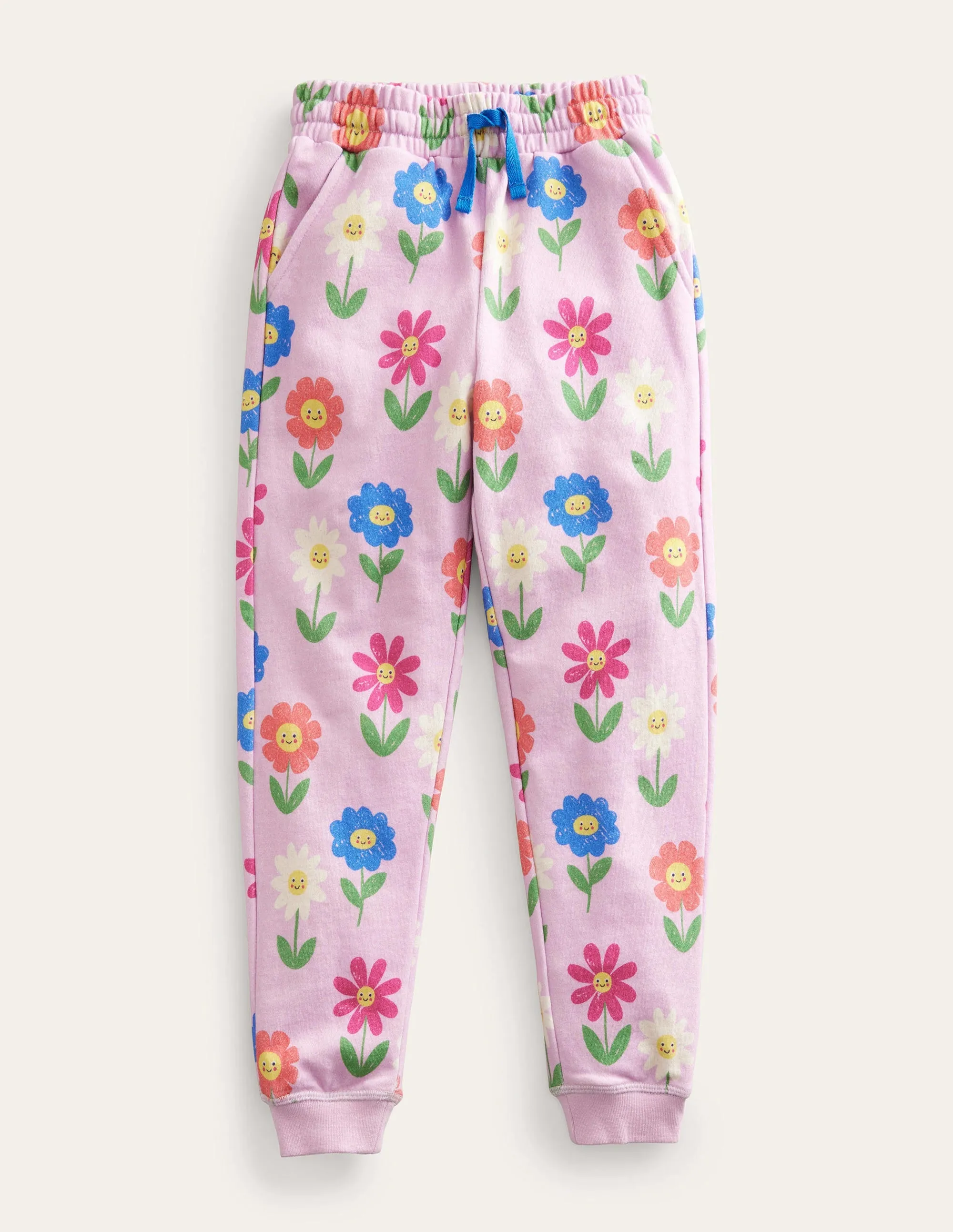 Printed Joggers-Winsome Pink Flowers