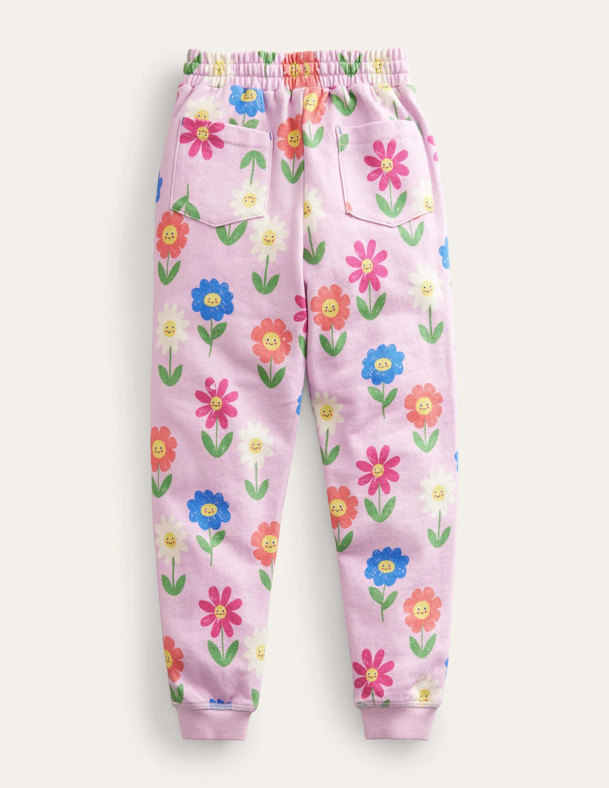 Printed Joggers-Winsome Pink Flowers
