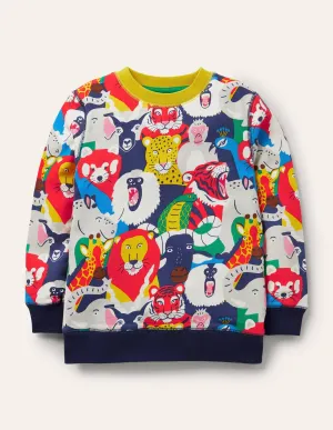 Printed Sweatshirt-Multi Bonkers Jungle