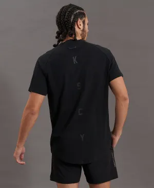 Process Raglan Curved Hem T-Shirt Jet Black
