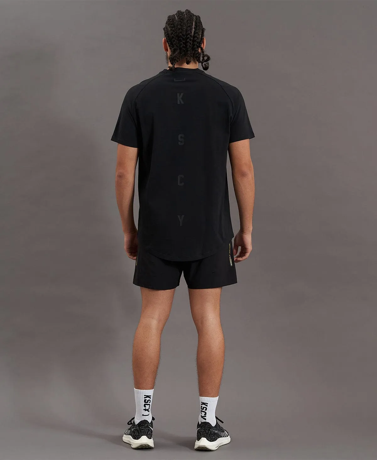Process Raglan Curved Hem T-Shirt Jet Black