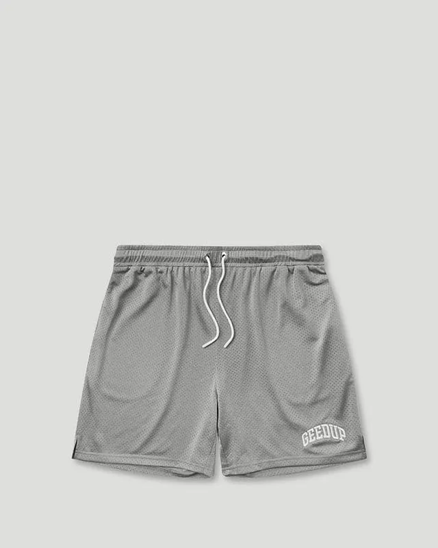 TEAM LOGO Mesh Shorts Grey