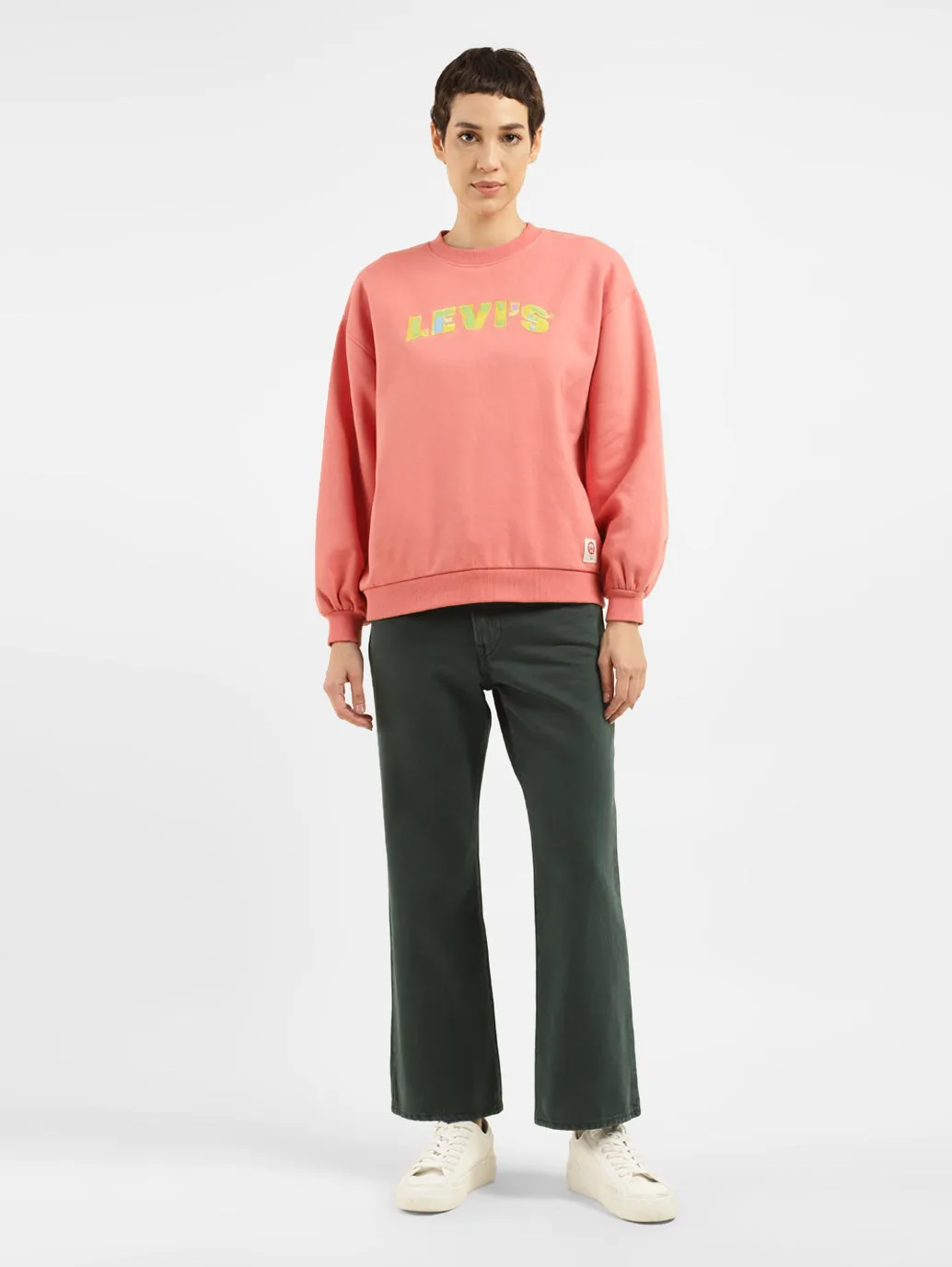 Women's Printed Pink Hooded Sweatshirt