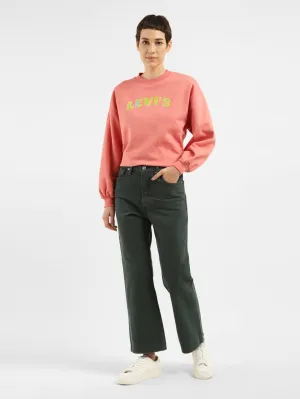 Women's Printed Pink Hooded Sweatshirt