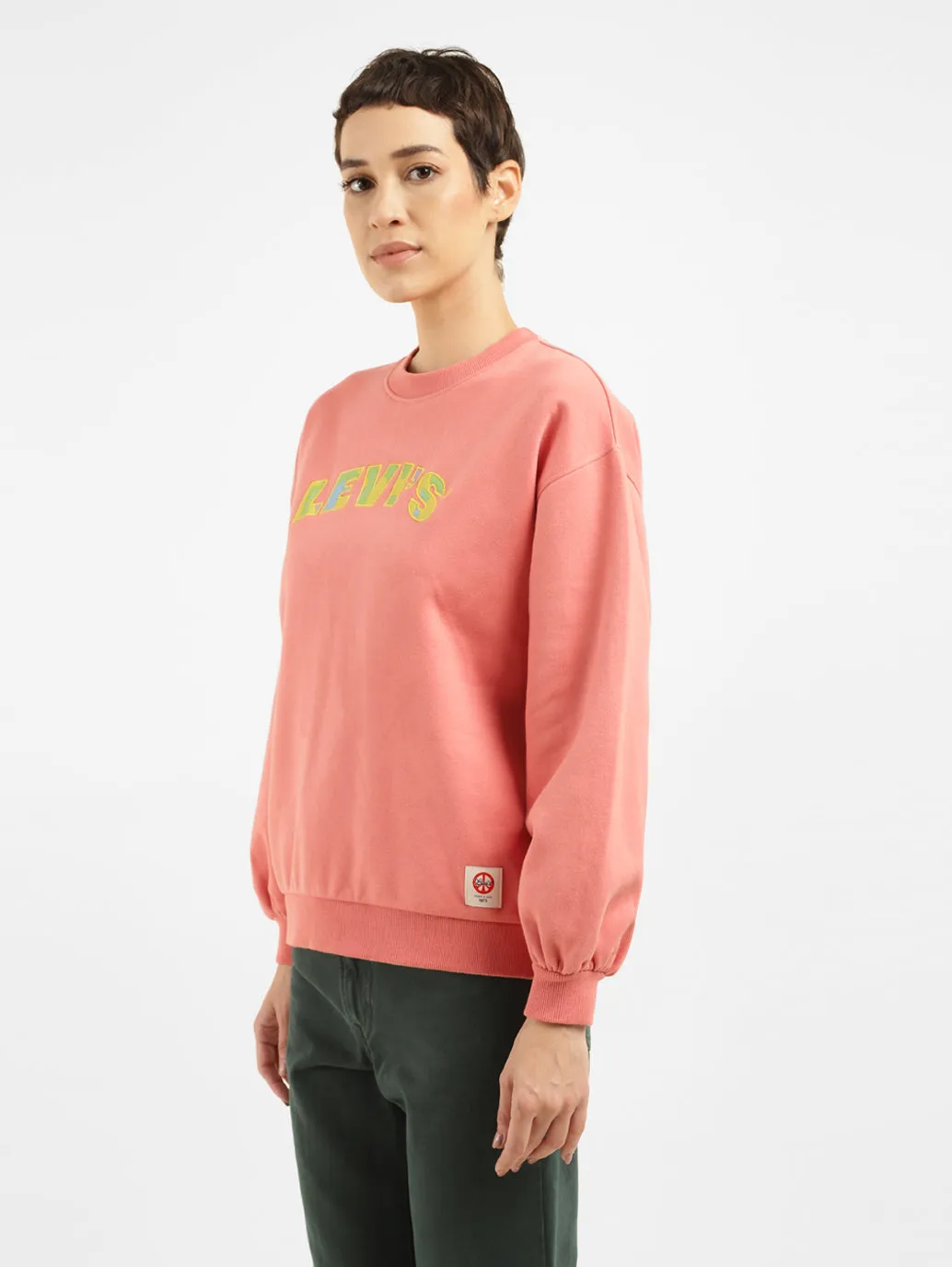 Women's Printed Pink Hooded Sweatshirt