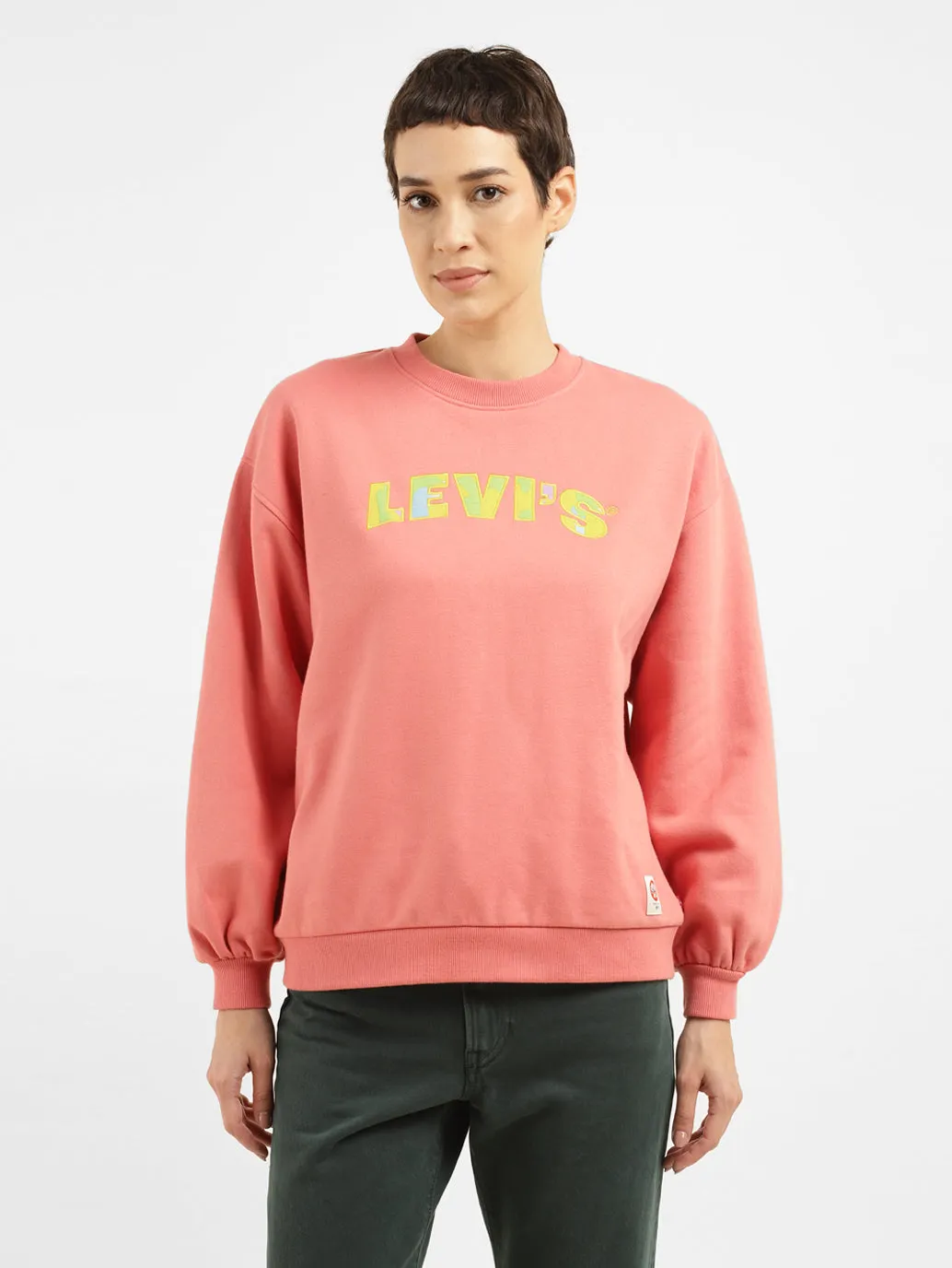 Women's Printed Pink Hooded Sweatshirt